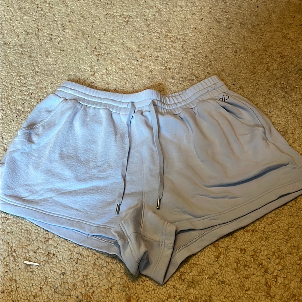 Blue Athletic Shorts with Elastic Waistband
